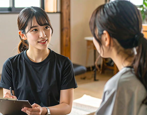 トレーナーとのカウンセリング風景